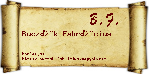 Buczák Fabrícius névjegykártya